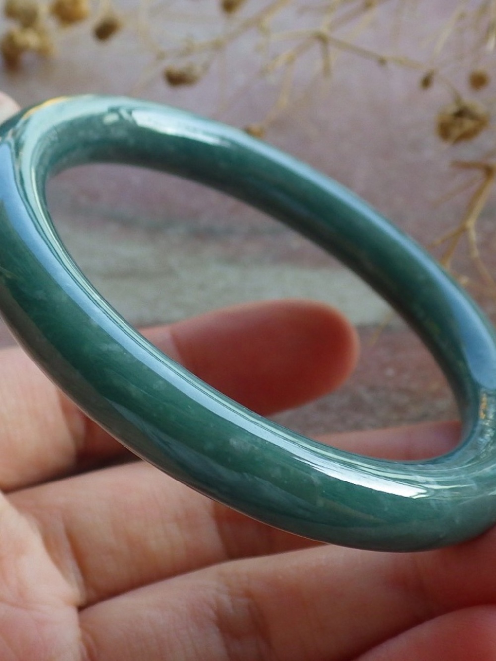 51mm Certified Blue Water Green Natural A JADE Jadeite Circle Bangle Bracelet